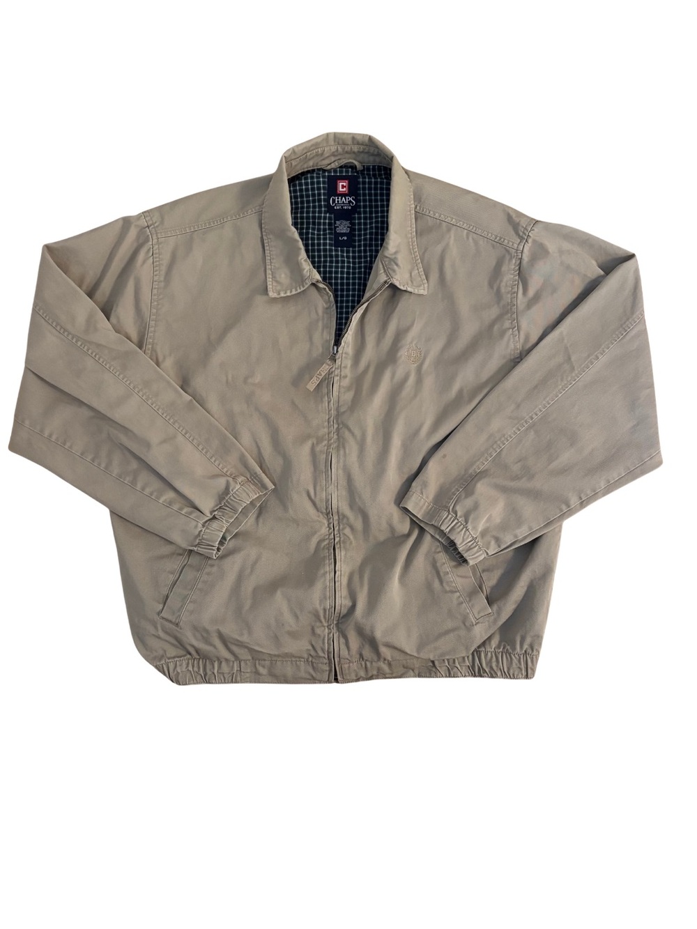 Chaps Men's Tan Lightweight Zip Jacket